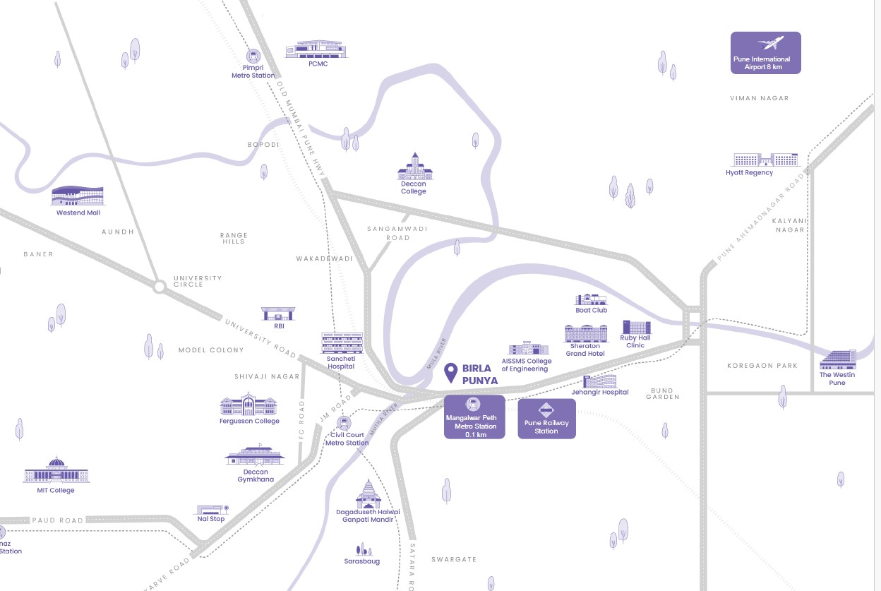 Birla Punya Location Map